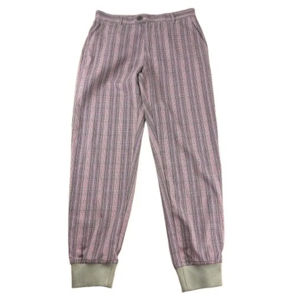 Houston White Mens 2-Piece Vest and Jogger Pant Set Pink Brown Plaid Size Small